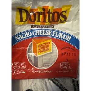 Vintage Doritos Bag Potato Chip Junk Food Frito Lay 80s Empty Tortilla Snack
